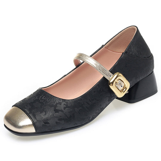 Damen Mary Jane Pumps mit verstellbarem Riemen und komfortablem Blockabsatz R&B