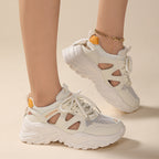 Damen Sportliche Chunky Sneaker mit atmungsaktivem Mesh-Obermaterial und rutschfester Sohle