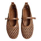 Damen elegante Ballerinas mit luftiger WR&Bstruktur und zierlichem Riemchen R&B