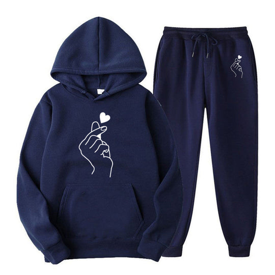 Damen Jogginganzug mit kreativem Herzmotiv und bequemer Passform R&B
