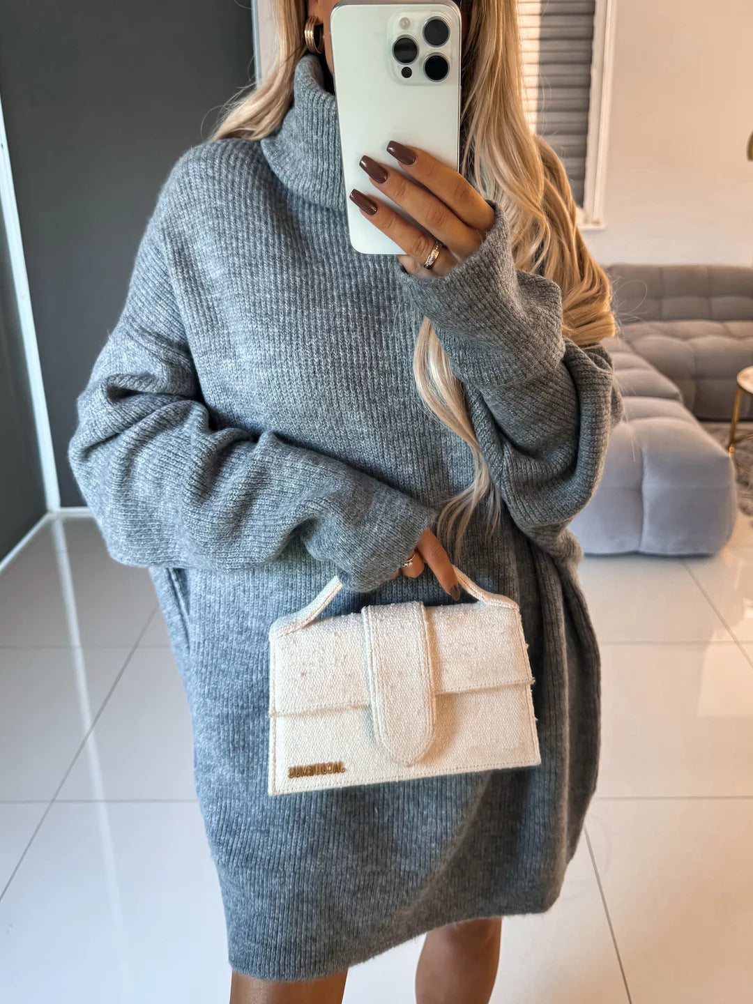 Damen Großer Rollkragenpullover R&B