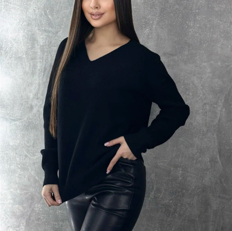 Damen V-Ausschnitt Pullover R&B