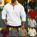 Herren Sweatshirt mit halblangem Reißverschluss und weichem Innenfutter R&B