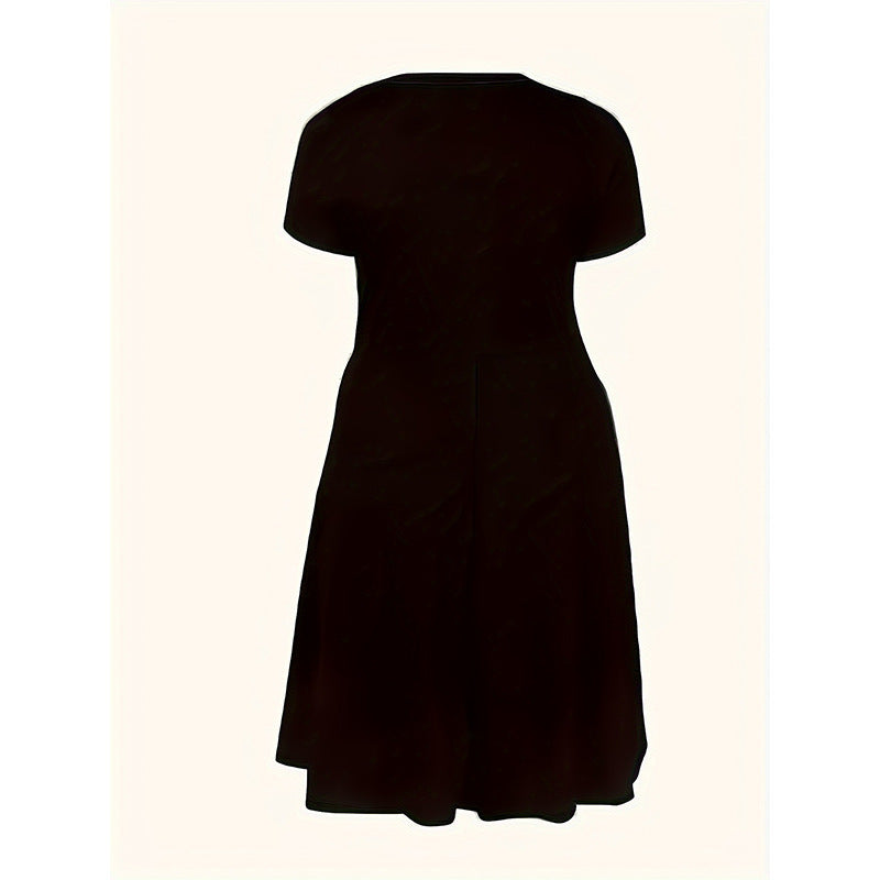 Damen Midi-Kleid mit Seitentaschen und schwingendem Rock R&B