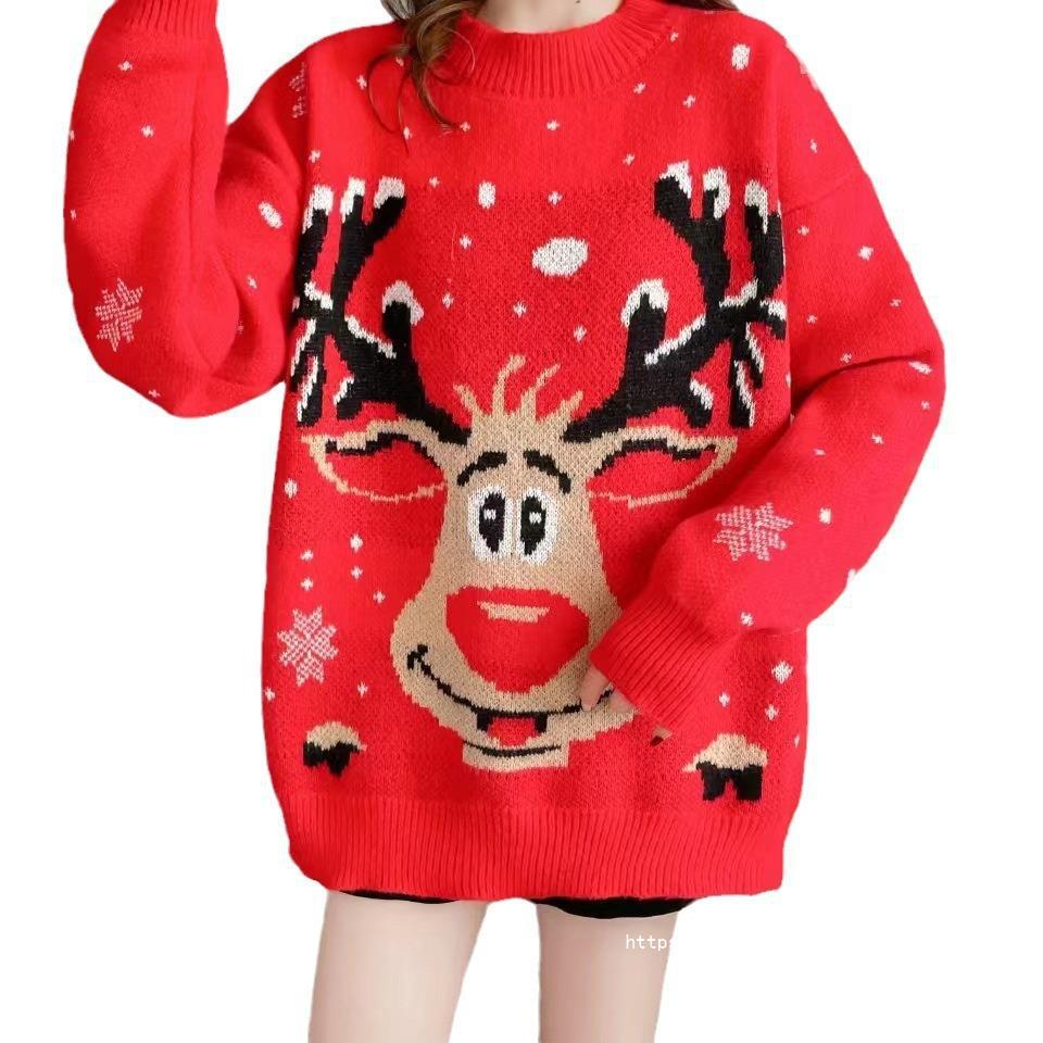 Damen Weihnachts-Pullover mit einzigartigem Rentier-Motiv R&B