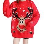 Damen Weihnachts-Pullover mit einzigartigem Rentier-Motiv R&B