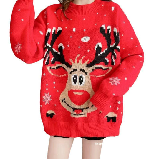 Damen Weihnachts-Pullover mit einzigartigem Rentier-Motiv R&B