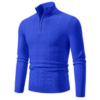 Herren Strickpullover mit modernem Stehkragen und strukturierter Fläche