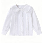 Mädchen Bluse mit Rüschendetails und klassischem Kragen R&B