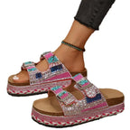 Damen Bequeme Riemensandalen mit Funkelnden Akzenten und Verstellbaren Riemen R&B