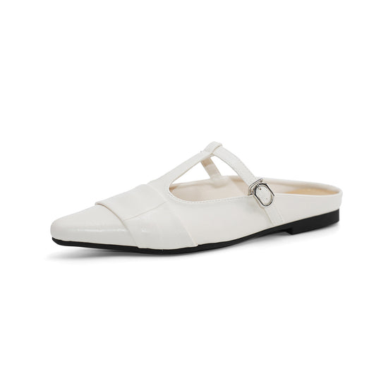 Damen elegante Slingback-Mules mit modischem Schnallenverschluss R&B