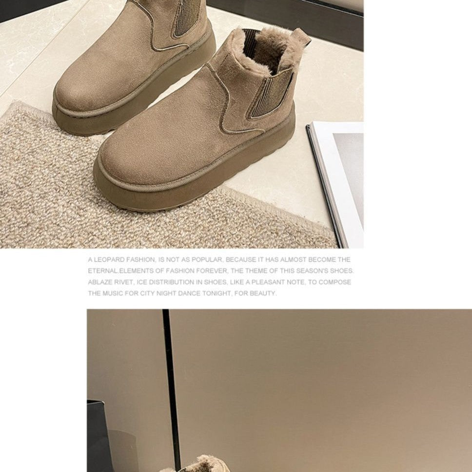 Damen Komfortable Winterboots mit Fleecefutter und elastischem Einsatz R&B