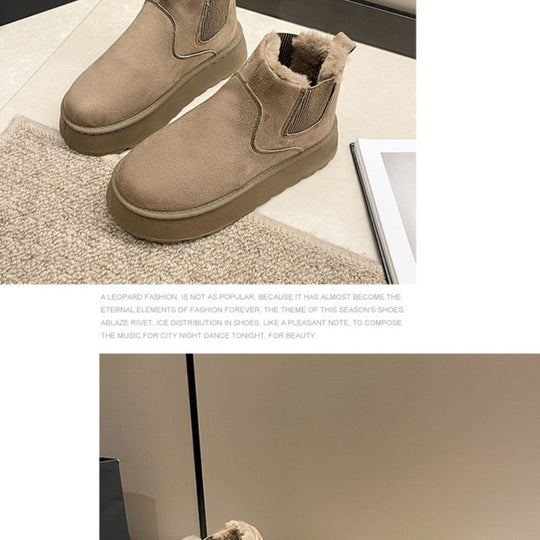 Damen Komfortable Winterboots mit Fleecefutter und elastischem Einsatz R&B