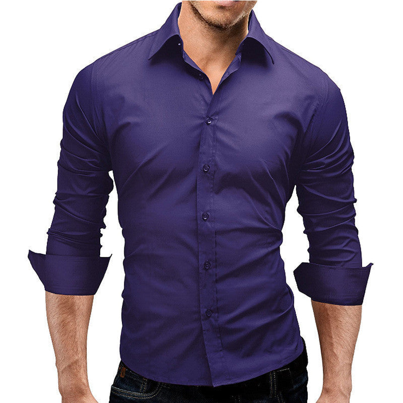 Herren nan tailliertes Businesshemd mit Cutaway-Kragen und Stretch-Baumwollmix R&B