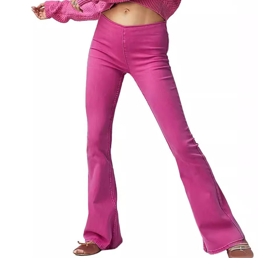 Damen Flared Jeans mit hohem Bund und figurbetontem Schnitt
