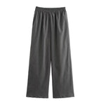 Damen weite Business-Hose mit elastischem Bund und feinen Streifen R&B