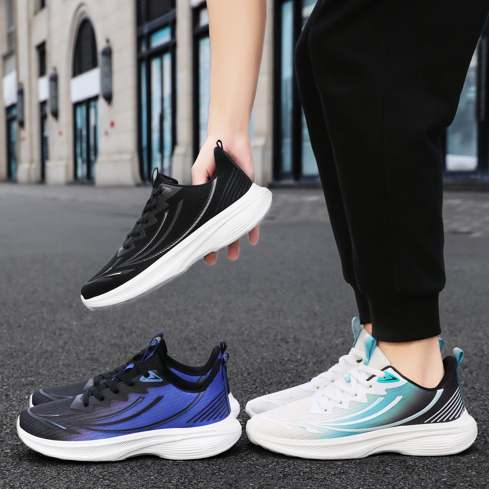 Damen Sportliche Laufschuhe mit atmungsaktivem Mesh-Obermaterial und dämpfender Sohle R&B