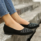 Damen modische Ballerinas mit funkelnden Strassdetails R&B
