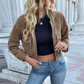 Damen Cordjacke mit praktischem Reißverschluss und modernen Taschen