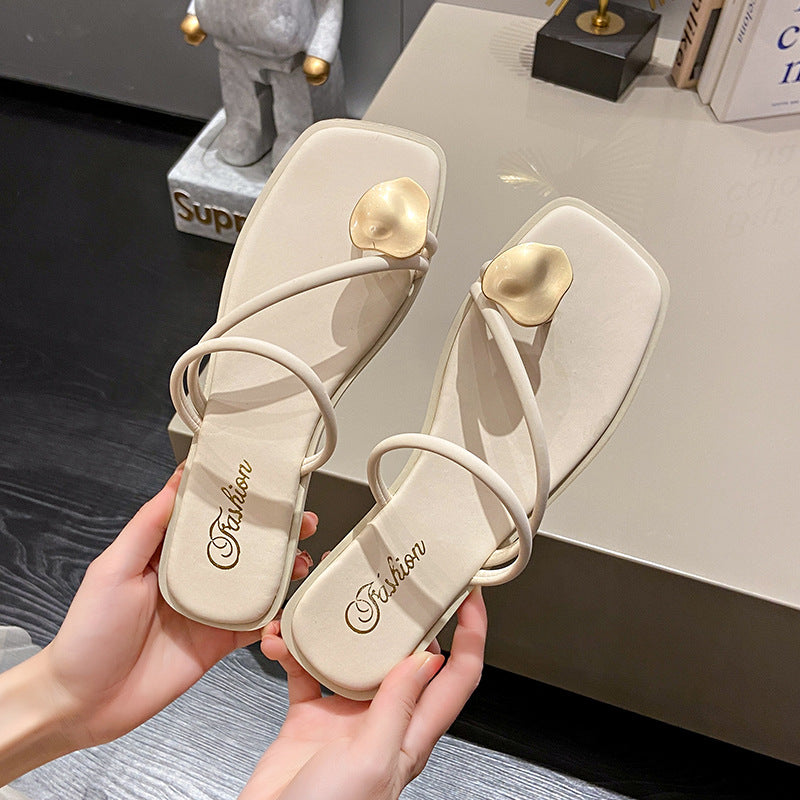 Damen stilvolle Flip-Flops mit glamourösen Herz-Applikationen R&B