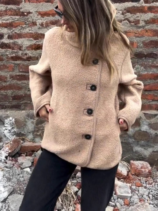 Damen lockere Fleecejacke R&B