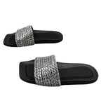 Damen Glamouröse Strandsandalen mit funkelndem Riemen EB