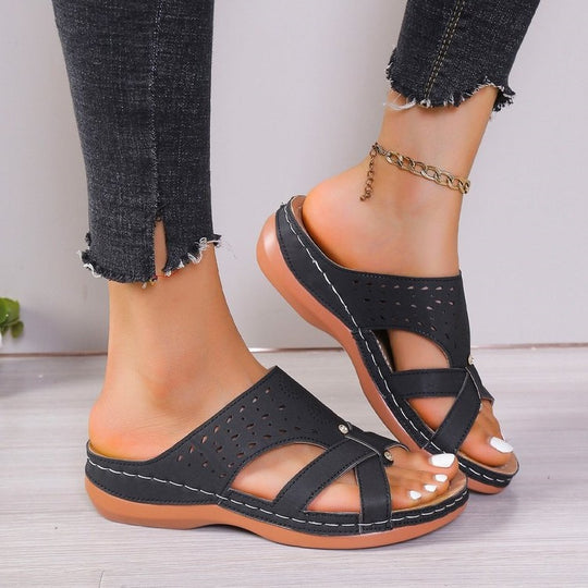 Damen Komfortable Riemchen-Sandalen mit atmungsaktiven Obermaterialien R&B