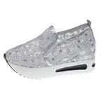 Damen Bequeme Slip-On Sneakers mit glamourösem Glitzerdesign R&B