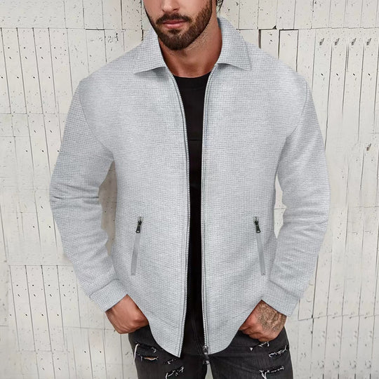Herren modische Freizeitjacke mit strukturiertem Design und hohem Kragen R&B