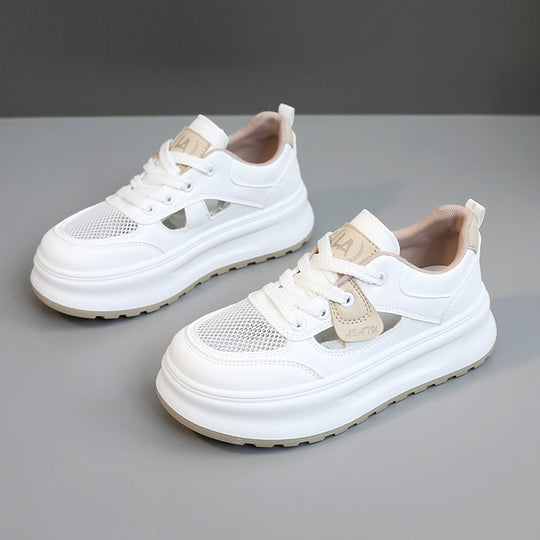 Damen sportliche Sneakers mit atmungsaktiver Mesh-Oberfläche und gepolsterter Sohle R&B