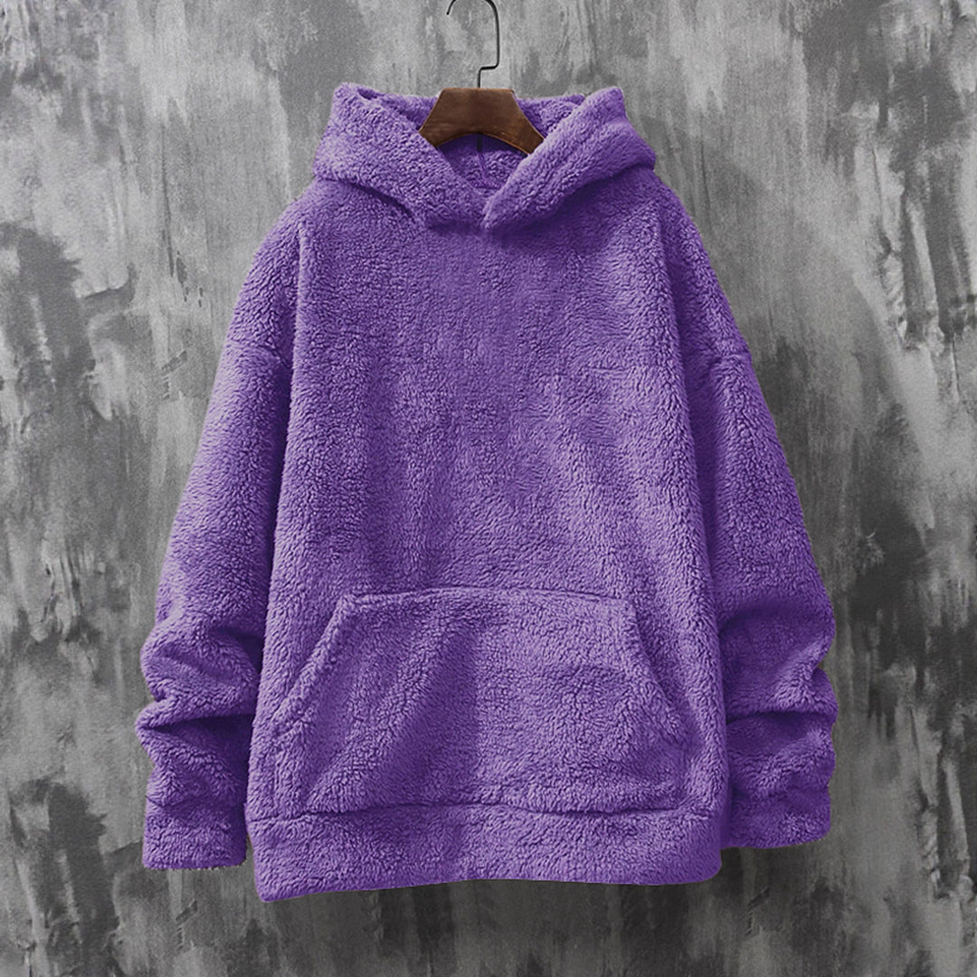 Damen Kuscheliger Fleece-Pullover mit Kapuze und praktischen Taschen R&B