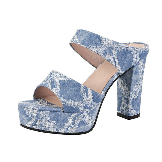 Damen Plateau-Sandaletten mit stylishen Riemen und hohem Blockabsatz R&B