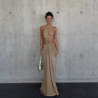 Damen Maxi-Kleid mit raffiniertem Cut-Out-Design und asymmetrischem Saum R&B