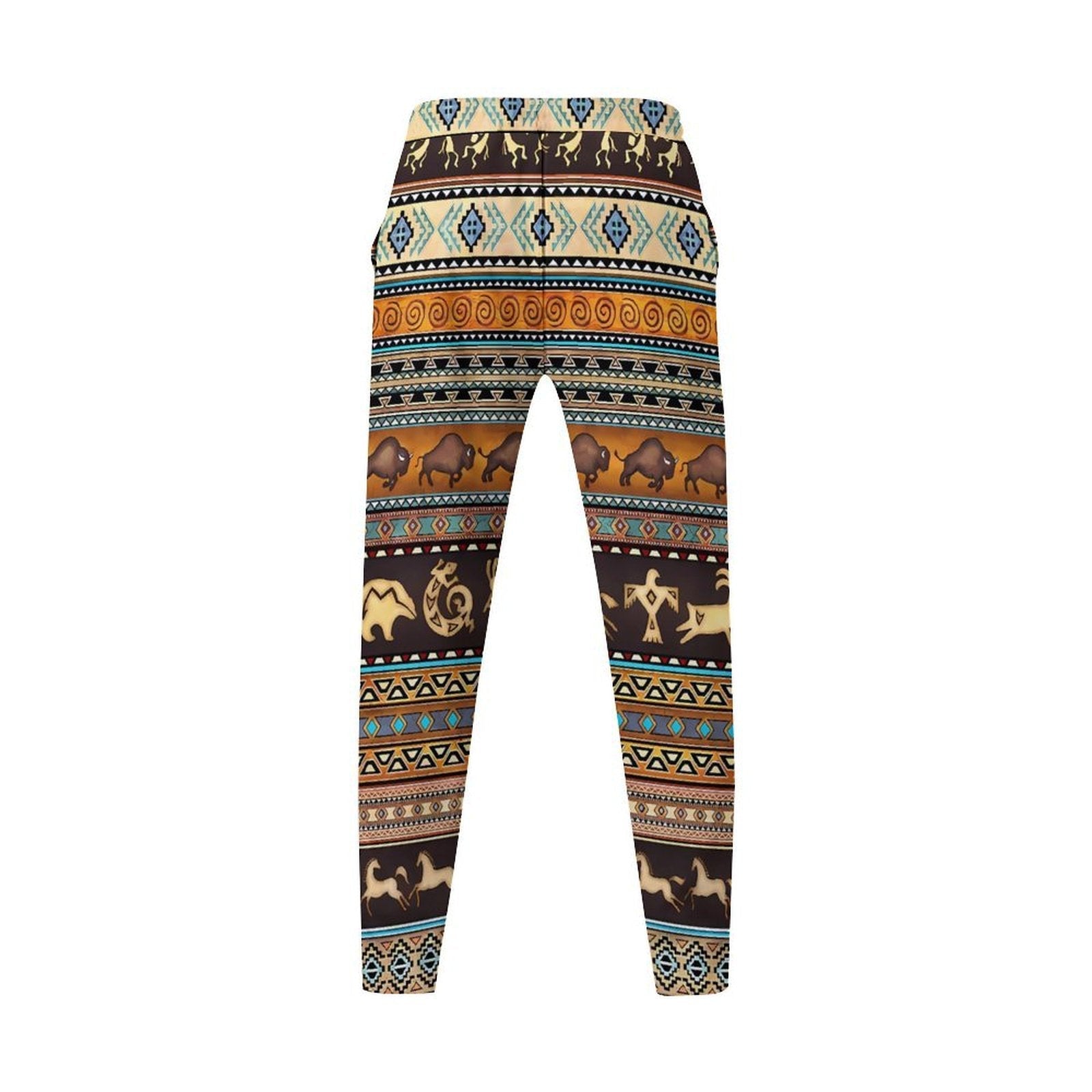 Damen modische und bequeme Leggings im Ethno-Stil mit buntem Muster R&B