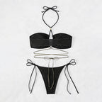 Damen Bandeau-Bikini mit raffinierten BindR&Bändern und eleganten Details R&B