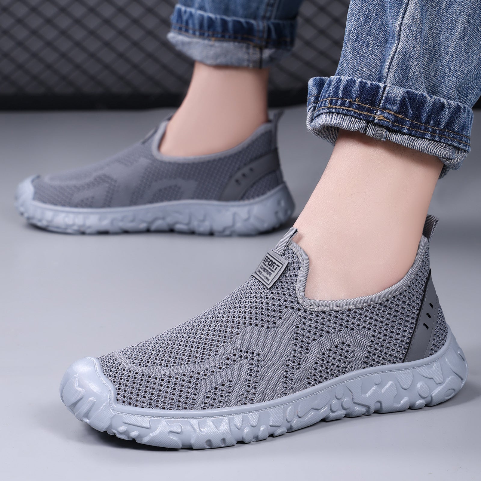 Damen Atmungsaktive Slip-On Sport Sneakers mit flexiblem Mesh-Obermaterial R&B