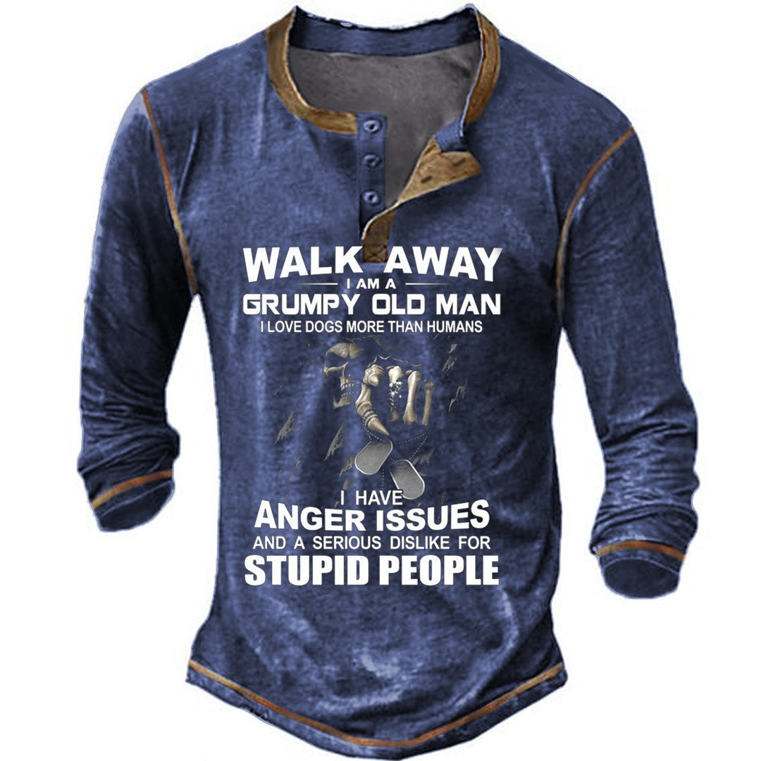 Herren Langarmshirt mit originellem Spruchdesign R&B
