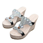 Damen Wedge-Sandalen mit funkelndem Verzierungsdesign R&B