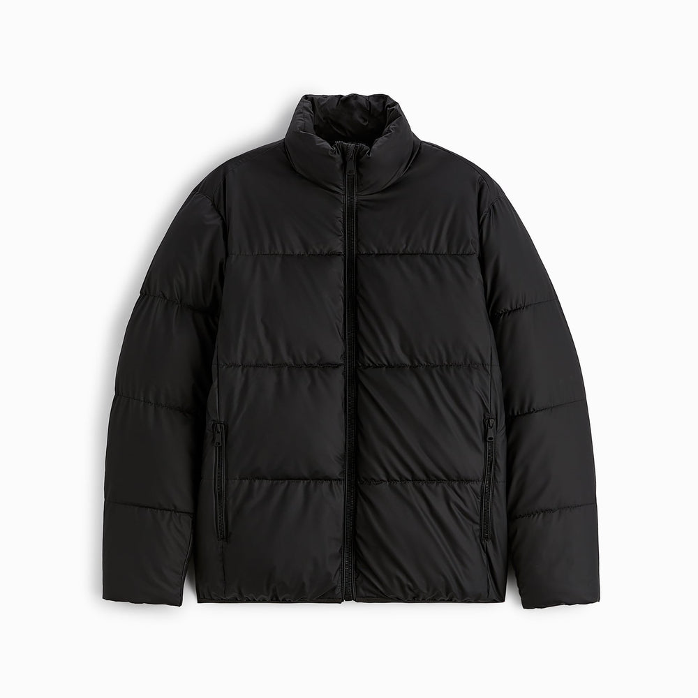 Damen gesteppte Winterjacke mit hochschließendem Kragen und praktischen Taschen Hedi-Mode