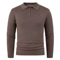 Herren Strickpullover mit halb offenem Kragen und feiner Rippenstruktur R&B