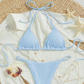 Damen Triangel-Bikini mit verstellbaren Bändern und rippierter Textur R&B
