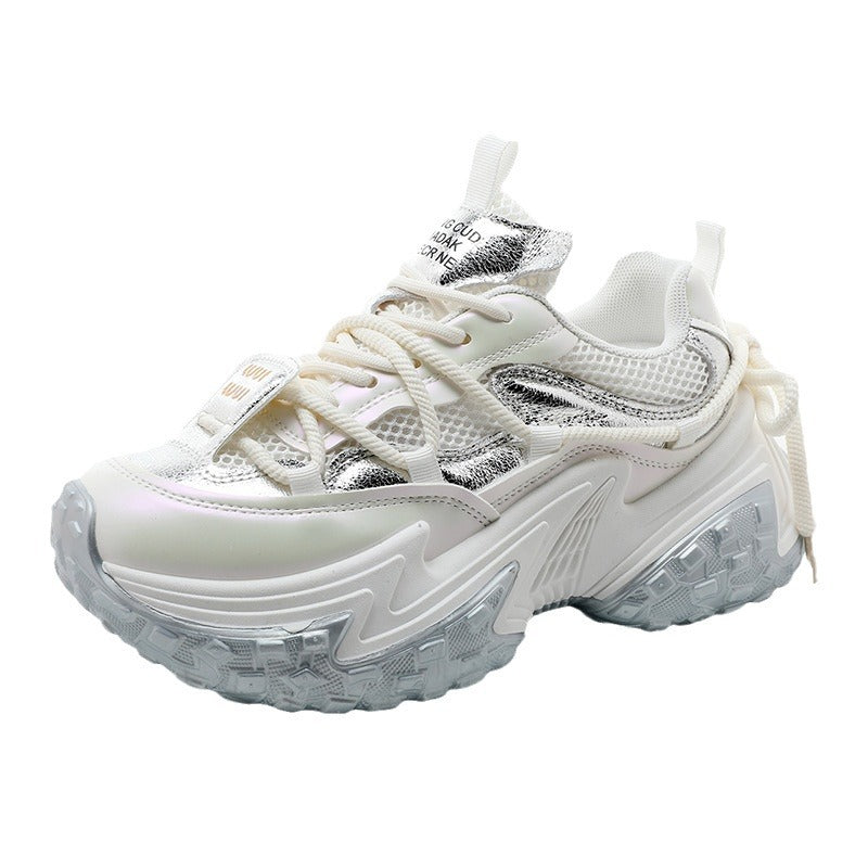 Damen modische Sneakers mit glänzenden Akzenten und stoßdämpfendem Sohlenprofil R&B