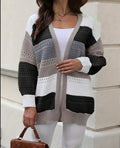 Damen modische Strickjacke mit einzigartigem Muster und lässigem Schnitt R&B