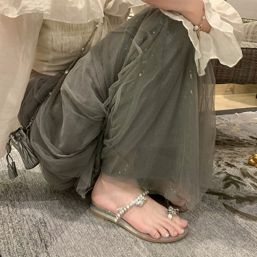 Damen Glamouröse Slippers mit funkelnden Strassdetails und komfortabler Sohle R&B