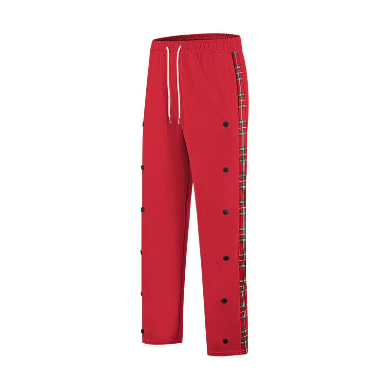 Herren Sportliche Freizeithose mit Knopfleisten und Karomuster R&B
