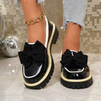Damen Slipper mit voluminösem Schleifendetail und robuster Sohle R&B