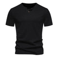 Herren Kurzarm-Henley-Shirt mit elegantem Knopfdesign