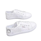 Damen Sneakers mit floralen Spitzen-Einsätzen R&B