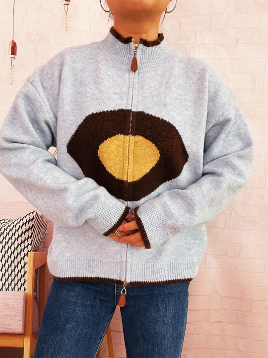 Damen kuscheliger Pullover mit auffälligem Design R&B
