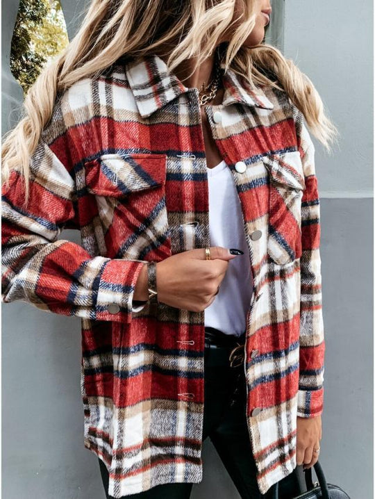 Damen Flanellhemd im Karodesign mit Taschen R&B